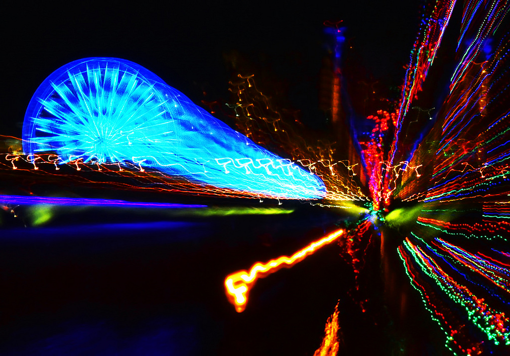 Shutter drag of National Harbor Place (1) by Bill Coyle