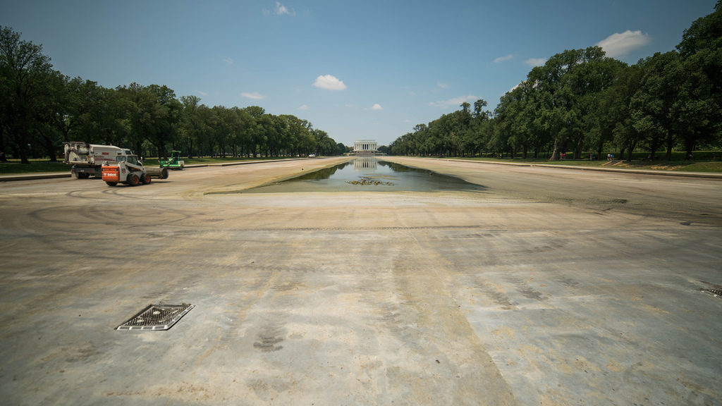 Draining and cleaning the Reflecting Pool by John Sonderman
